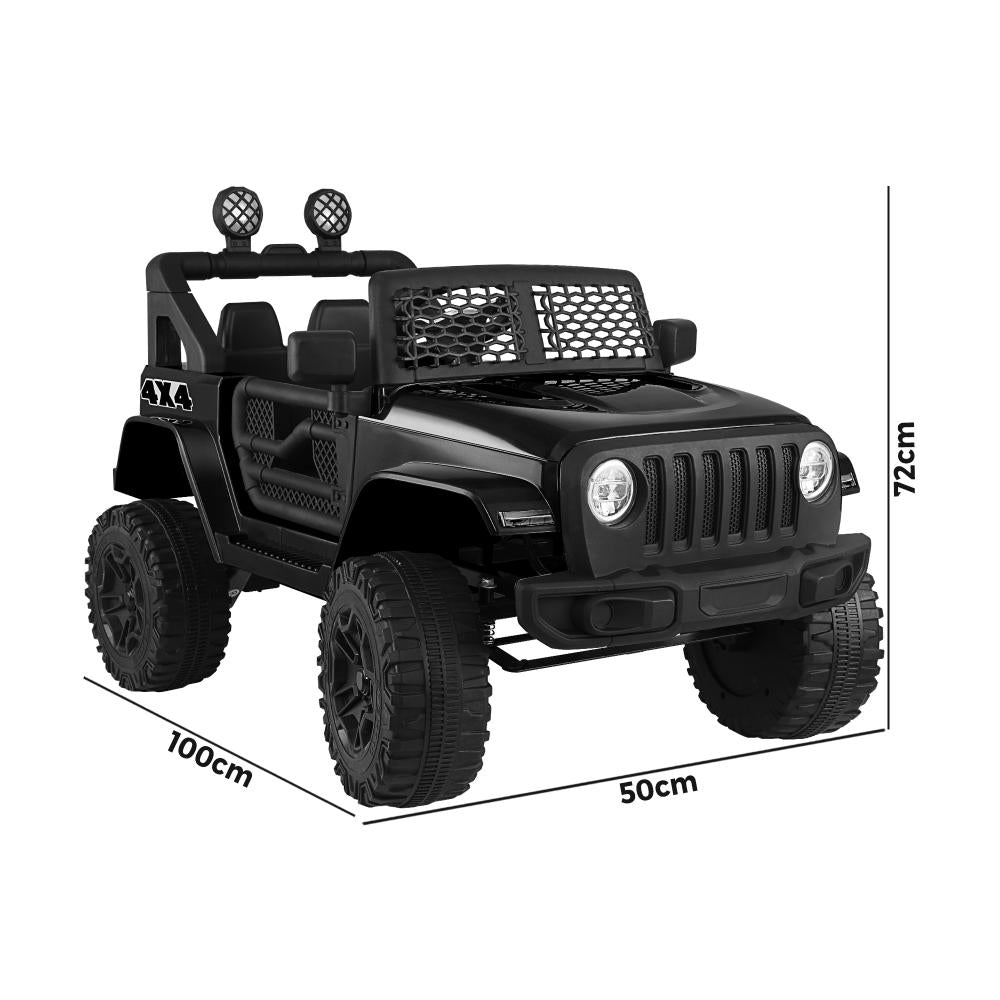 Mazam Jeep Kids Ride On Car with 12V Battery Twin Motors and Remote Control Black-Ride On Car-PEROZ Accessories