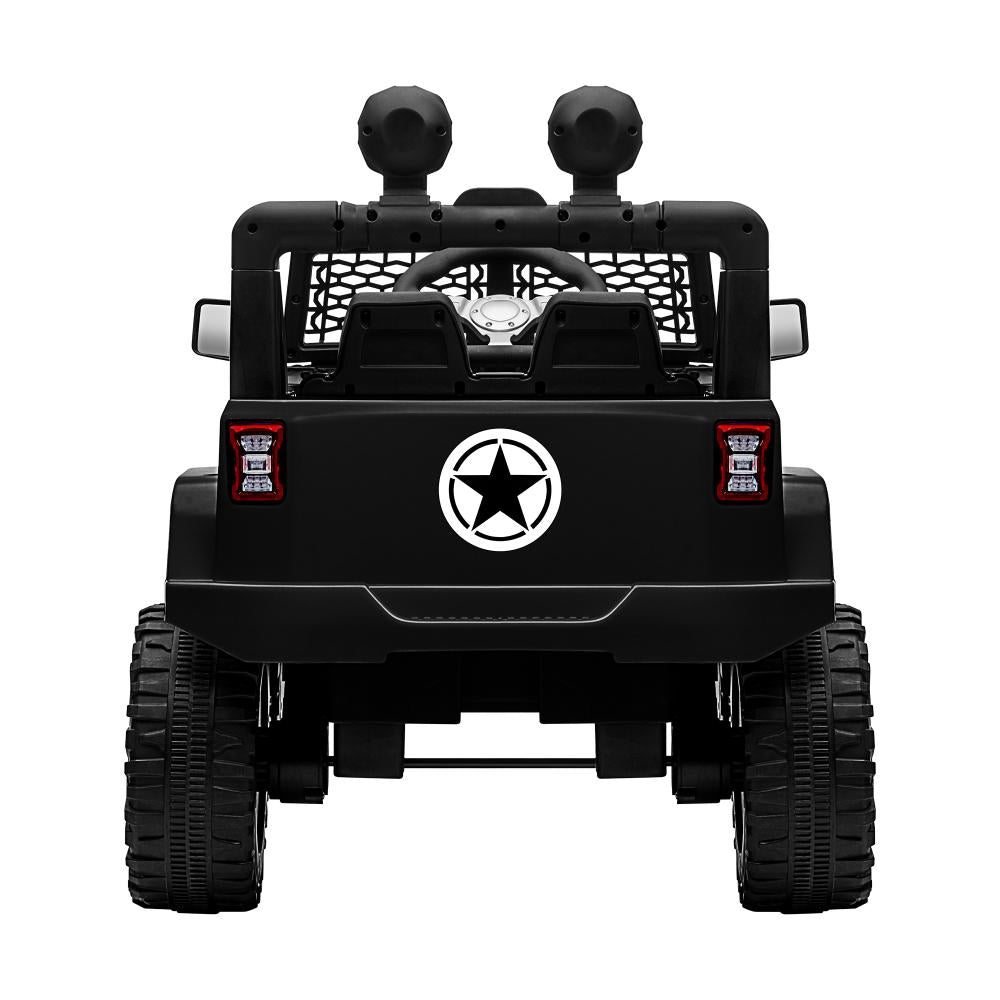 Mazam Jeep Kids Ride On Car with 12V Battery Twin Motors and Remote Control Black-Ride On Car-PEROZ Accessories