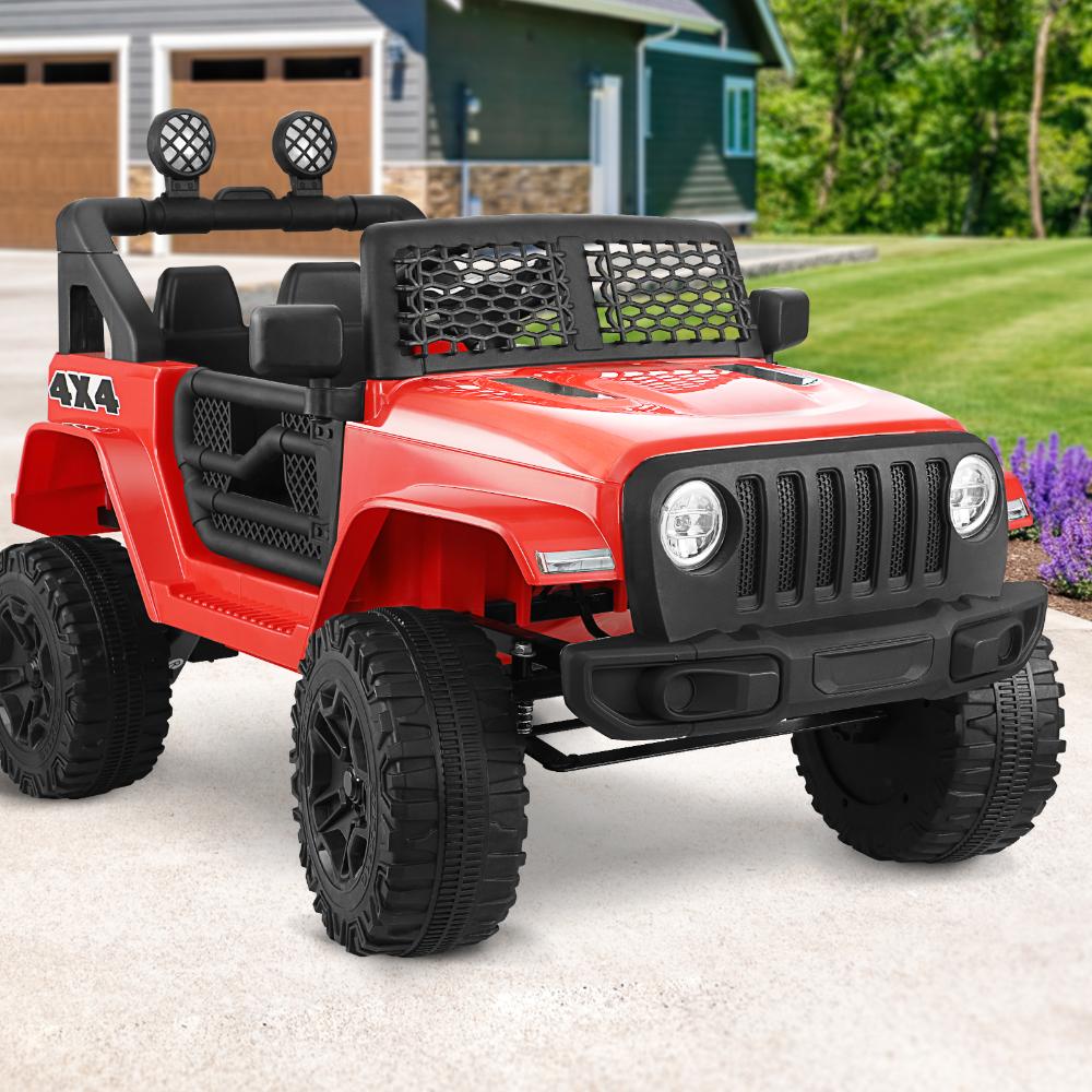 Mazam Jeep Kids Ride On Car with 12V Battery Twin Motors and Remote Control Red-Ride On Car-PEROZ Accessories