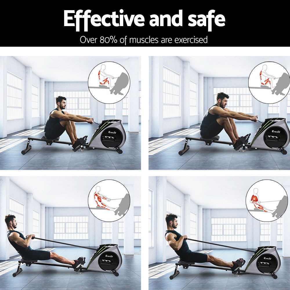 Everfit Rowing Exercise Machine Rower Resistance Home Gym-Sports & Fitness > Fitness Accessories-PEROZ Accessories