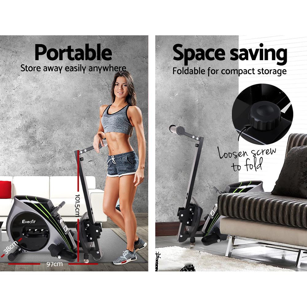 Everfit Rowing Exercise Machine Rower Resistance Home Gym-Sports & Fitness > Fitness Accessories-PEROZ Accessories