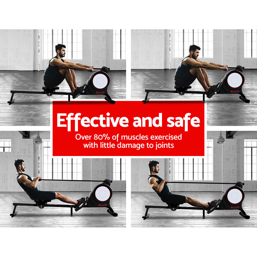 Everfit Magnetic Rowing Exercise Machine Rower Resistance Cardio Fitness Gym-Sports & Fitness > Fitness Accessories-PEROZ Accessories