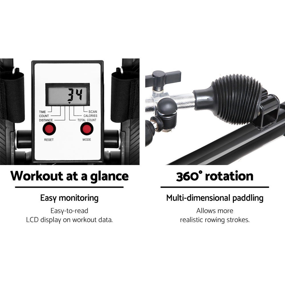 Everfit Rowing Exercise Machine Rower Hydraulic Resistance Fitness Gym Cardio-Sports & Fitness > Fitness Accessories-PEROZ Accessories