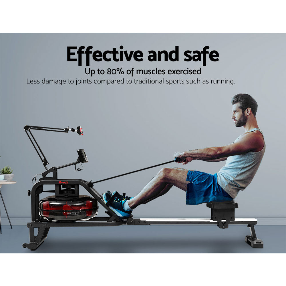 Everfit Rowing Exercise Machine Rower Water Resistance Fitness Gym Home Cardio-Sports & Fitness > Fitness Accessories-PEROZ Accessories