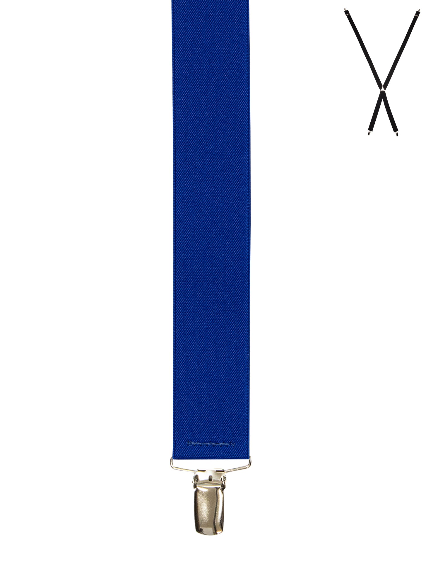 BRACES. X-Back with Nickel Clips. Plain Royal Blue. 35mm width.-Braces-PEROZ Accessories