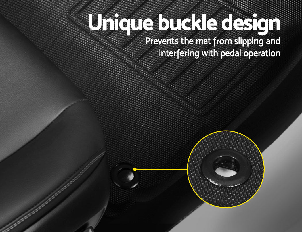 Weisshorn Car Rubber Floor Mats Compatible For Toyota Hilux Dual Cab 2015-2022-Auto Accessories > Auto Accessories Others-PEROZ Accessories