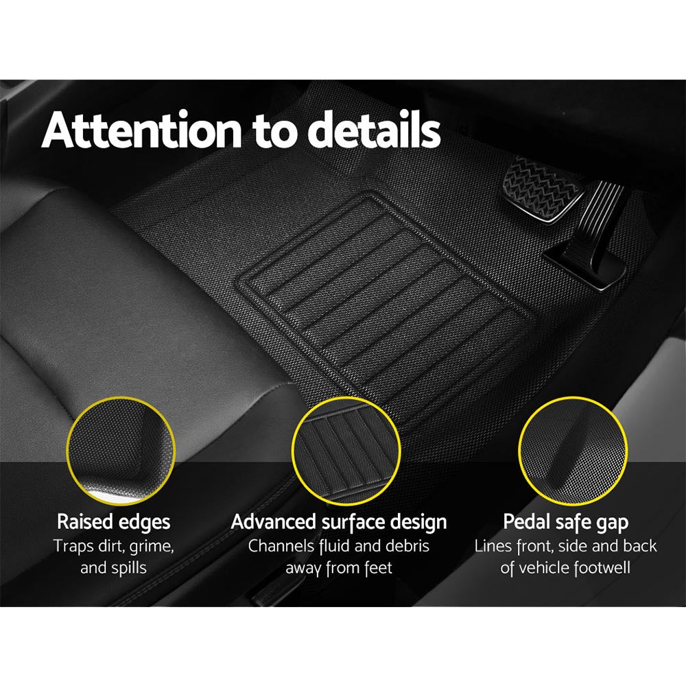 Weisshorn Car Rubber Floor Mats Compatible For Toyota Hilux Dual Cab 2015-2022-Auto Accessories > Auto Accessories Others-PEROZ Accessories