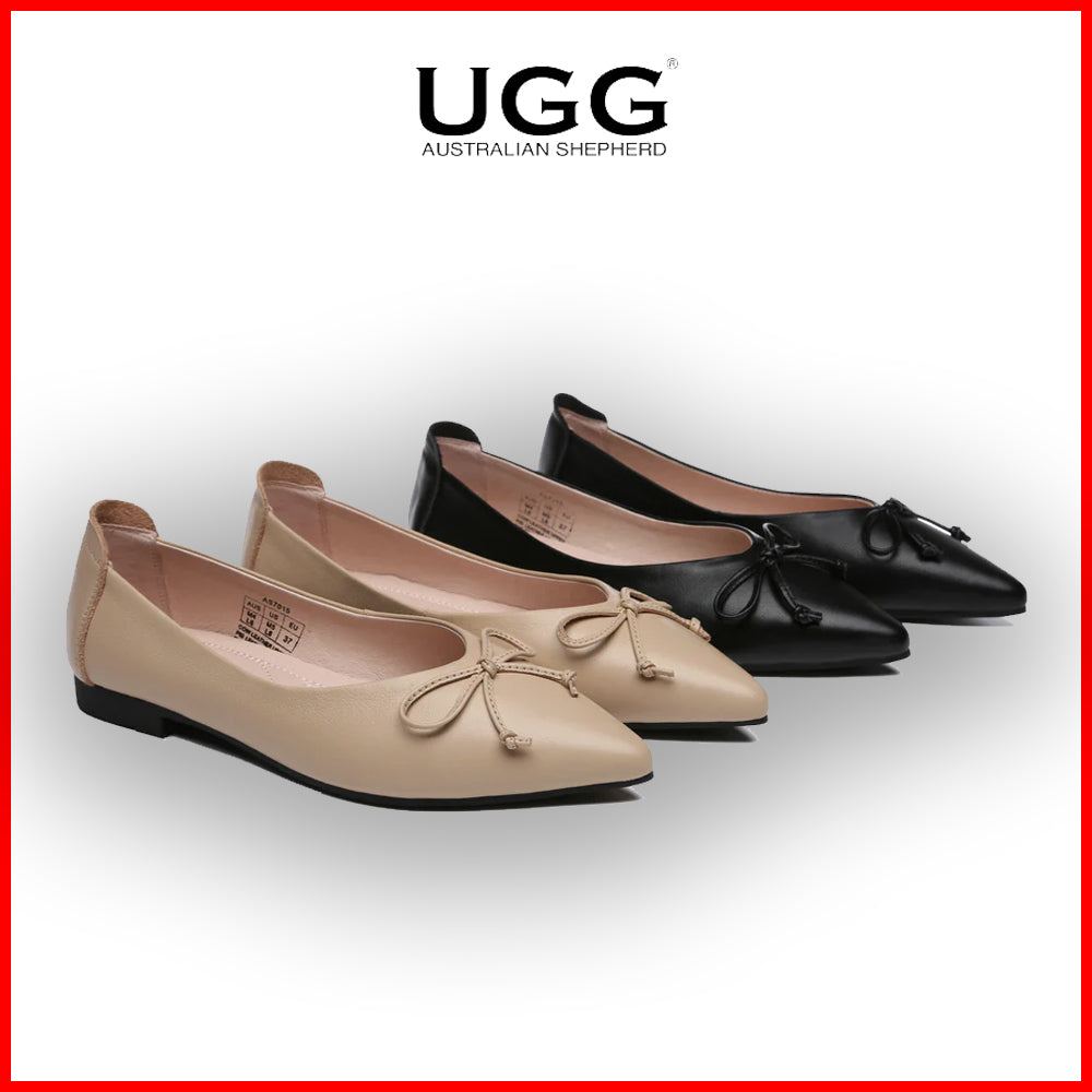 Australian Shepherd Leather Ballet Flats Women Paulina-Flats-PEROZ Accessories