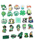 Anykidz 25Pcs Green Lucky Shoe Charm Accessories Jeans Clogs Pendants Designer Ornament Jibbitz for Crocs-Shoe Accessories-PEROZ Accessories