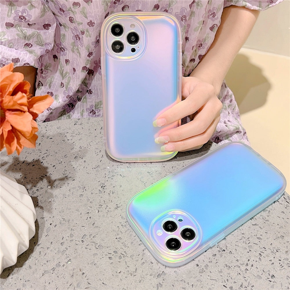 Anymob iPhone Moon Dust Gradient Aurora Case Soft Silicon Shockproof Phone Cover-Mobile Phone Cases-PEROZ Accessories
