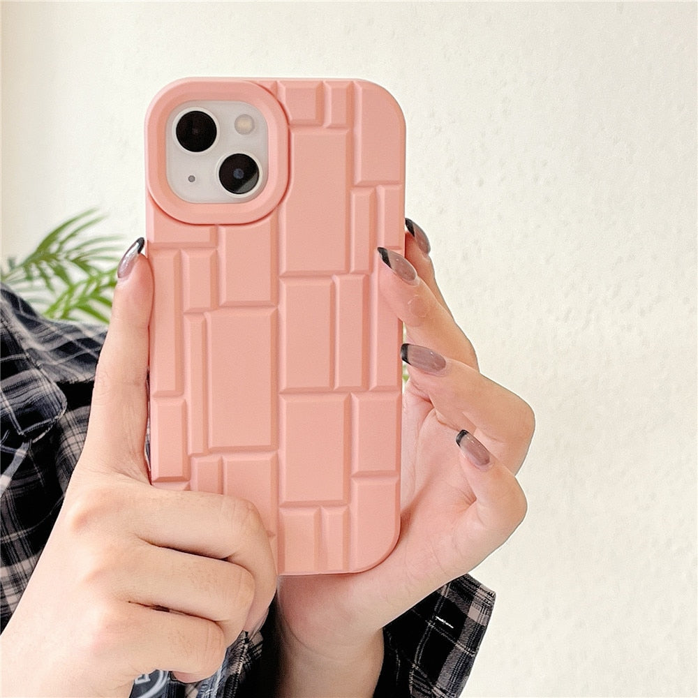 Anymob iPhone Pink Geometry Phone Case Soft Silicon Shockproof Cover-Mobile Phone Cases-PEROZ Accessories