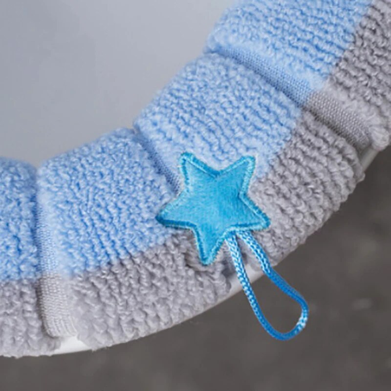 Anyhouz Toilet Seat Blue Soft Warmer Washable Mat Cover Pad Cushion Seat Case Toilet Lid Cover Accessories-Toilet Seat Cover-PEROZ Accessories