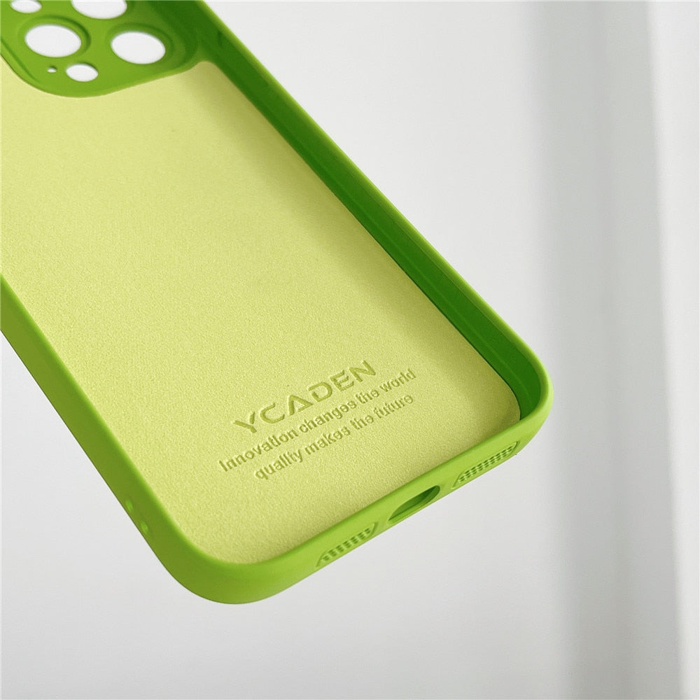Anymob iPhone Case Blue Luxury Soft Liquid Silicone Lens Protection Shockproof Bumper Back Cover-Mobile Phone Cases-PEROZ Accessories
