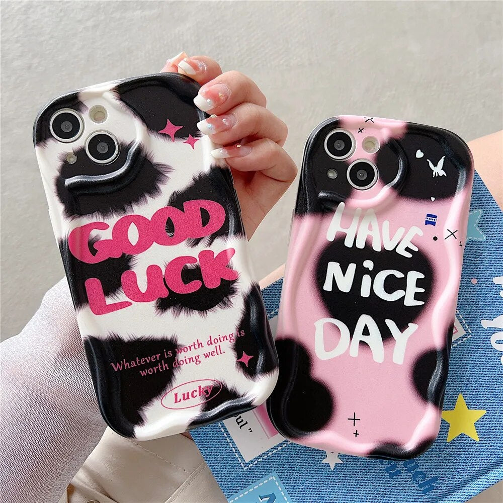 Anymob iPhone Case Shockproof White INS Graffiti Art Aesthetic Phone Case Lovely 3D Cream Soft Silicon Cover-Mobile Phone Cases-PEROZ Accessories
