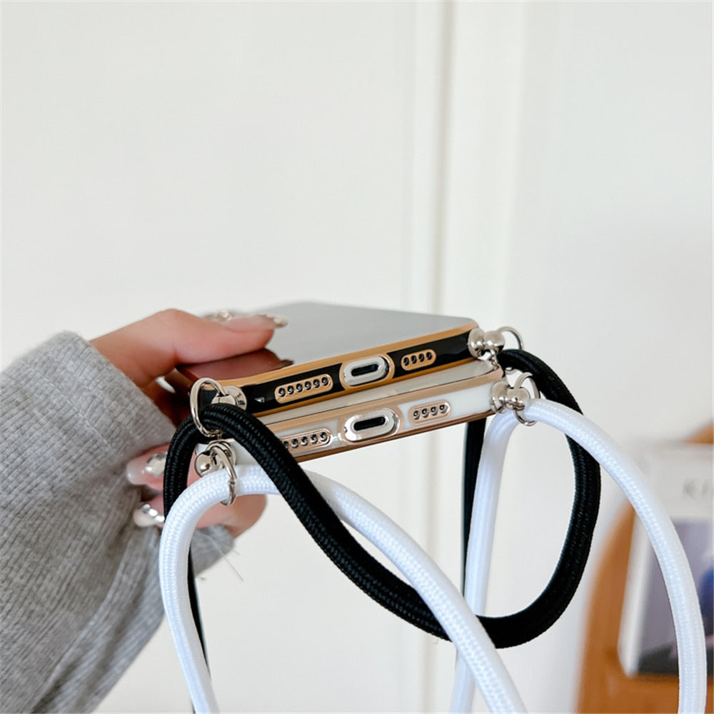 Anymob iPhone Case Light Blue Necklace Lanyard Silicon Phone Cord Strap Cover-Mobile Phone Cases-PEROZ Accessories