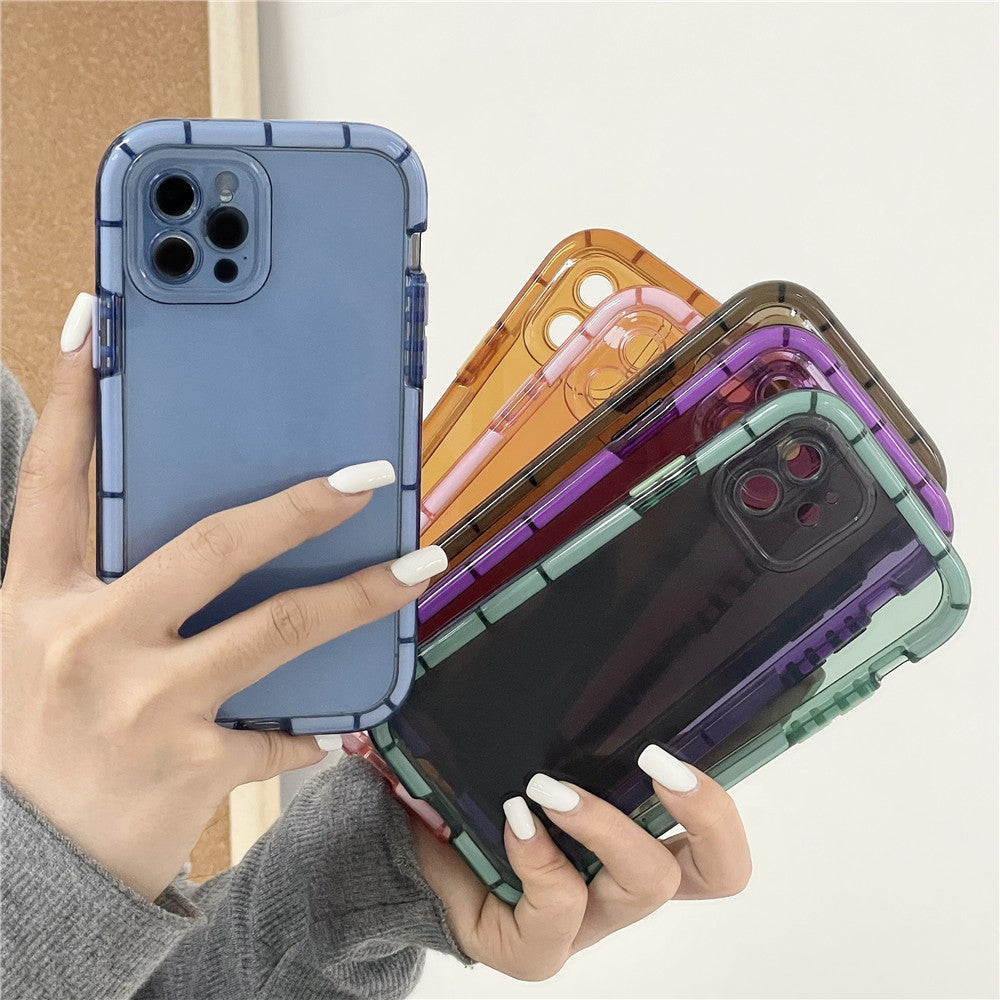 Anymob iPhone Phone Case Apple Mobile Cover Orange Transparent Color Bars Shockproof Soft Silicon Cover iPhone13 Pro Max 11 12 Pro Max X XS Max XR-Mobile Phone Cases-PEROZ Accessories