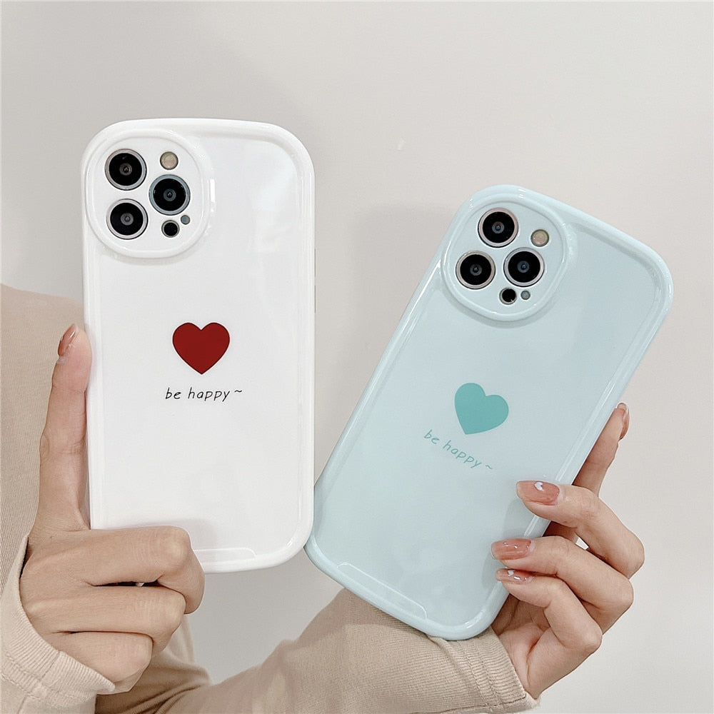 Anymob iPhone Case Pink Lovely Love Heart Soft Silicone Shockproof Bumper Camera Protection Cover-Mobile Phone Cases-PEROZ Accessories