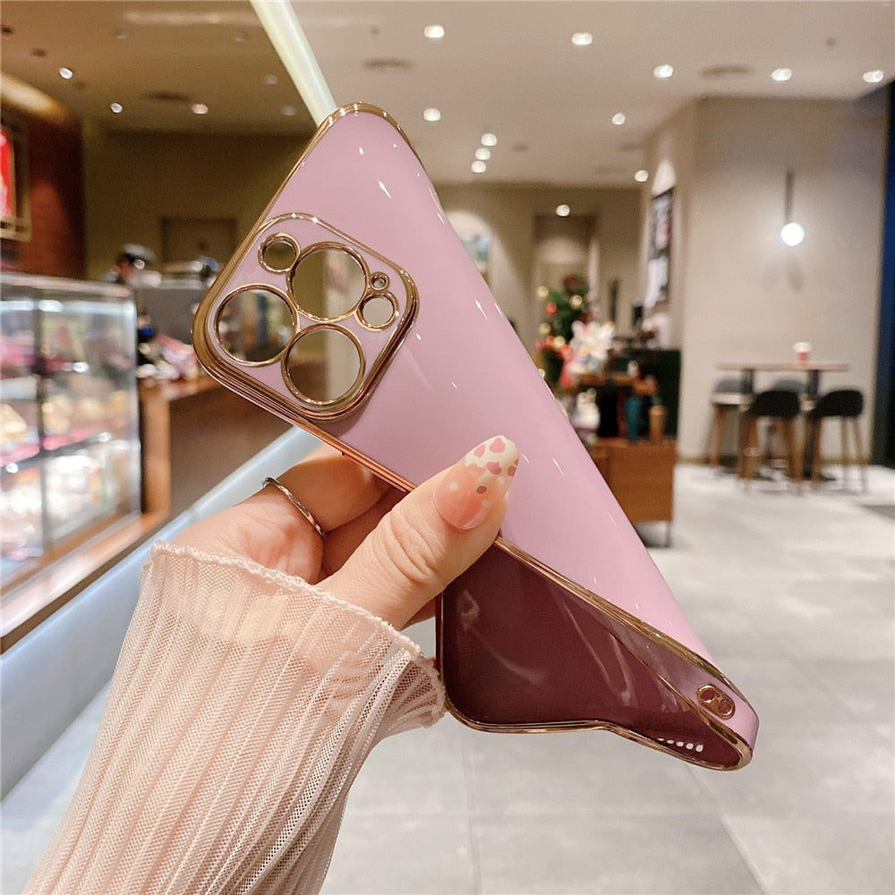 Anymob iPhone Case Light Purple Electroplated Lens Protection Soft Silicon Back Cover-Mobile Phone Cases-PEROZ Accessories