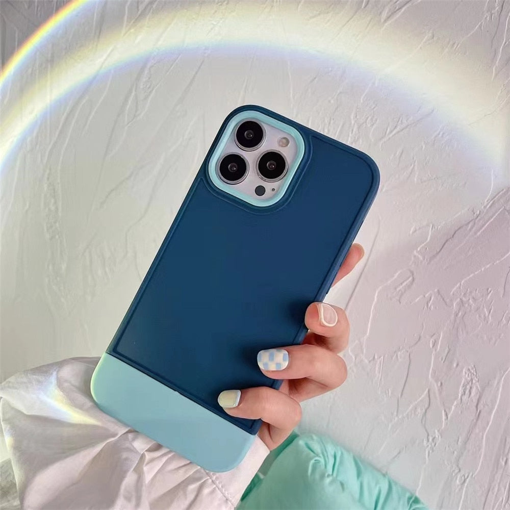 Anymob iPhone Green And White Shockproof Armor Matte Phone Case Hard Plastic Bumper Cover-Mobile Phone Cases-PEROZ Accessories