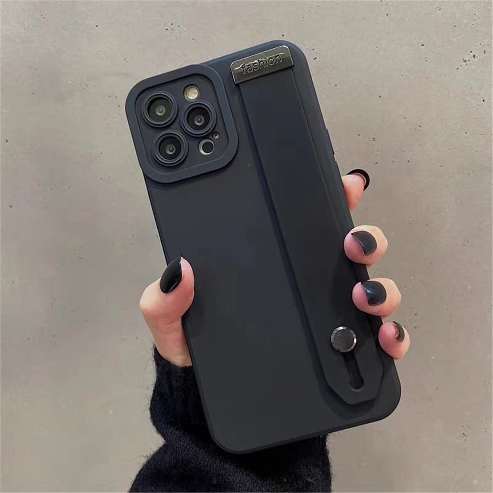 Anymob iPhone Case Blue Wristband Soft Silicone Wrist Matte Shockproof Phone Cover-Mobile Phone Cases-PEROZ Accessories