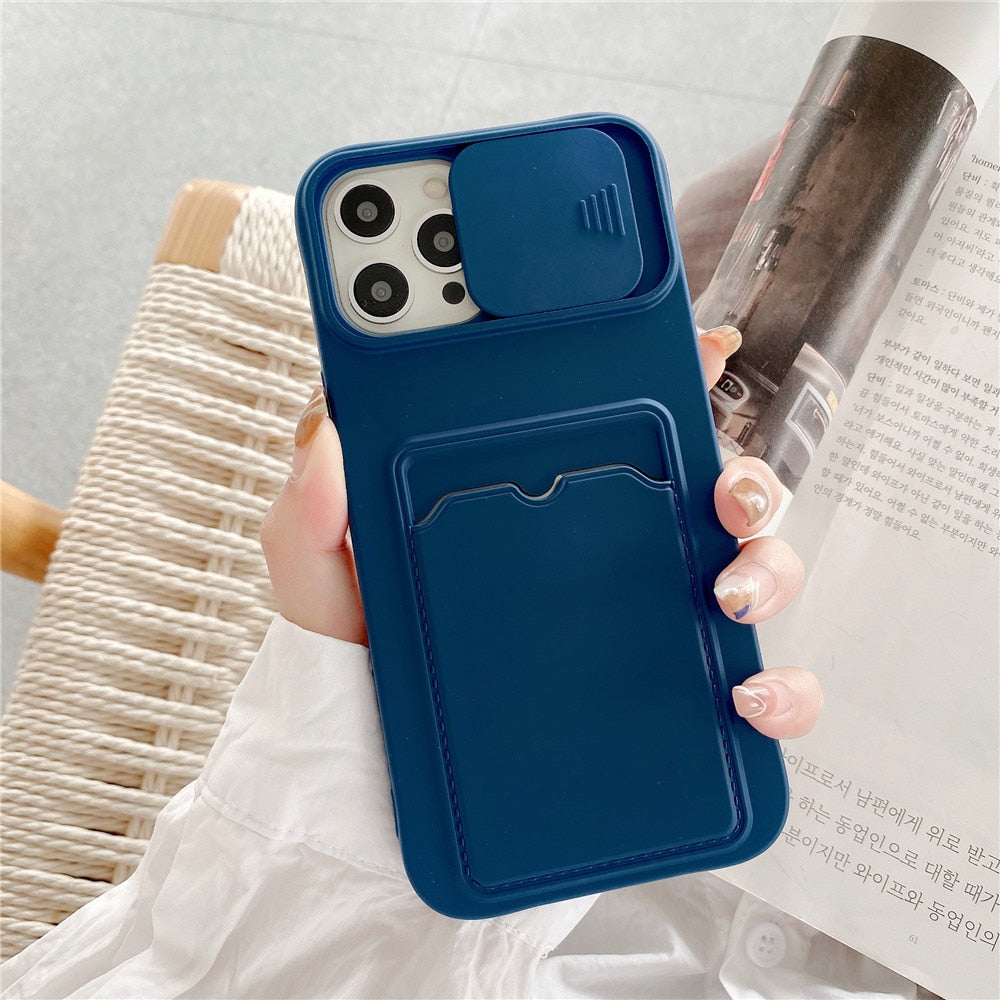 Anymob iPhone Case Yellow Push Window Slide Camera Protection Soft Silicone Cover-Mobile Phone Cases-PEROZ Accessories