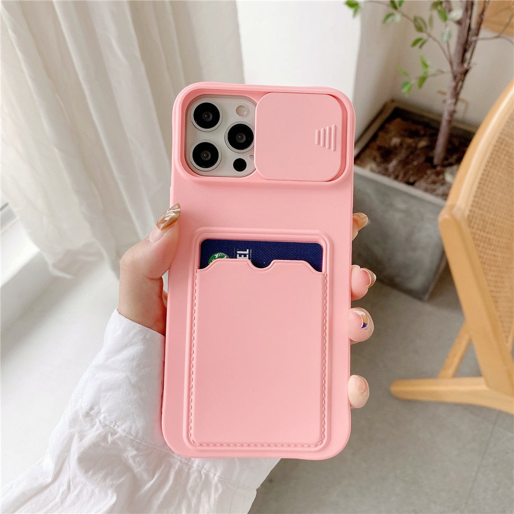 Anymob iPhone Case Purple Camera Protection Card Package Soft Silicone Back Cover-Mobile Phone Cases-PEROZ Accessories