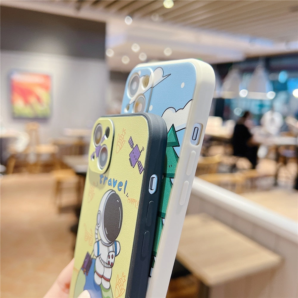 Anymob iPhone Black Astronaut Case Cartoon Soft Cover-Mobile Phone Cases-PEROZ Accessories