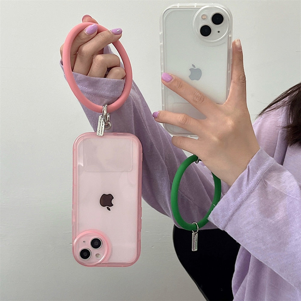Anymob iPhone Blue Stylish Wristband Ring Clear Soft Phone Case Shockproof Bracelet Silicon Cover-Mobile Phone Cases-PEROZ Accessories