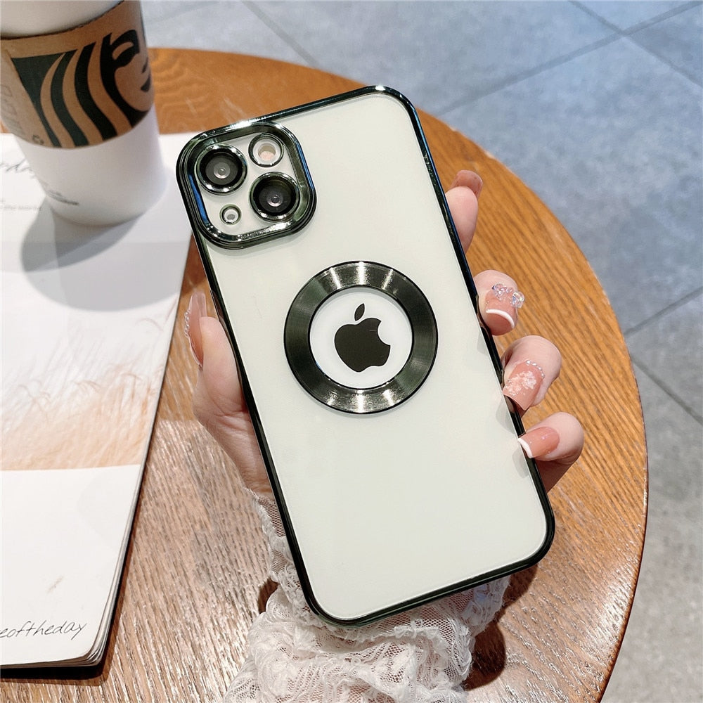 Anymob iPhone Case Gray Plating Transparent Camera Film Lens Protection Shockproof Bumper Cover-Mobile Phone Cases-PEROZ Accessories