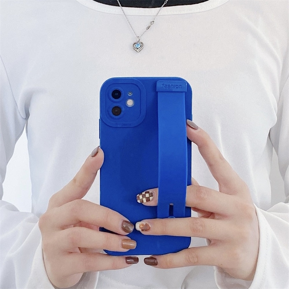 Anymob iPhone Case Blue Wristband Soft Silicone Wrist Matte Shockproof Phone Cover-Mobile Phone Cases-PEROZ Accessories