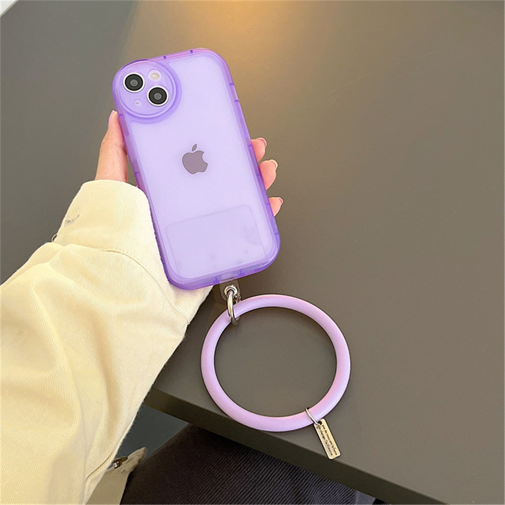 Anymob iPhone Blue Stylish Wristband Ring Clear Soft Phone Case Shockproof Bracelet Silicon Cover-Mobile Phone Cases-PEROZ Accessories