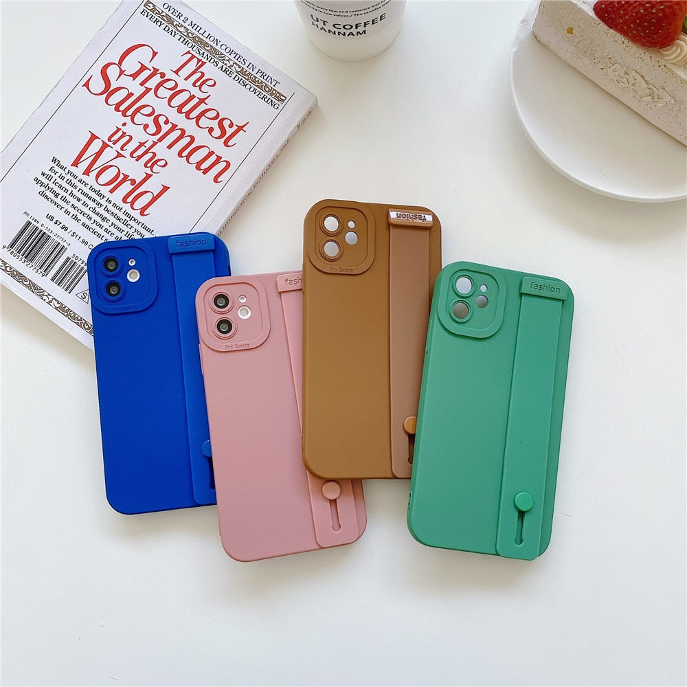 Anymob iPhone Case Blue Wristband Soft Silicone Wrist Matte Shockproof Phone Cover-Mobile Phone Cases-PEROZ Accessories