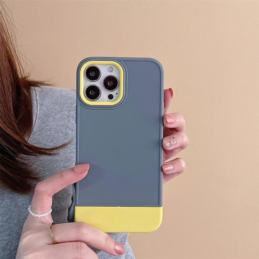 Anymob iPhone Black And Orange Shockproof Armor Matte Phone Case Hard Plastic Bumper Cover-Mobile Phone Cases-PEROZ Accessories