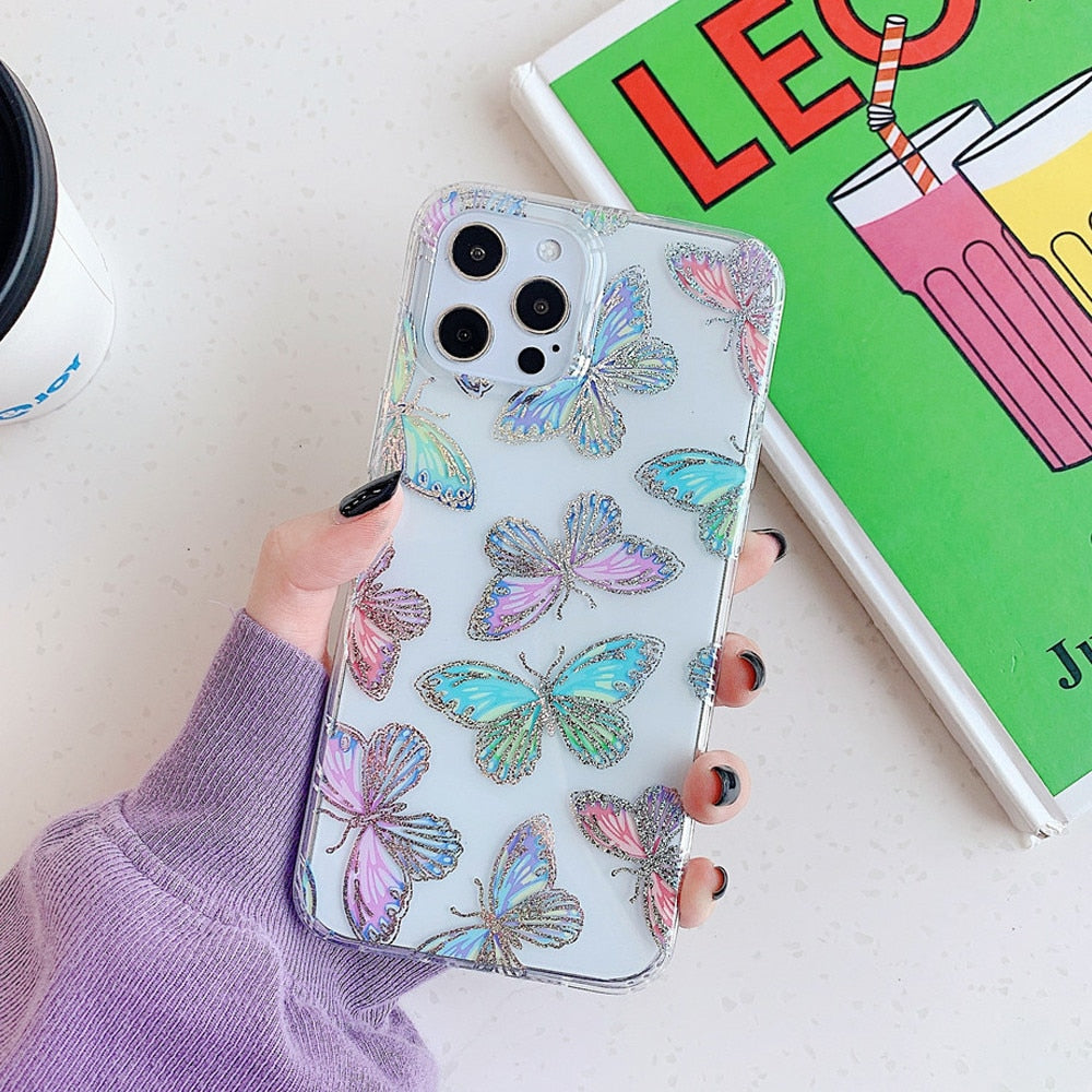 Anymob iPhone Pink Daisy Phone Case Transparent Shockproof Protective Cases Cover-Mobile Phone Cases-PEROZ Accessories