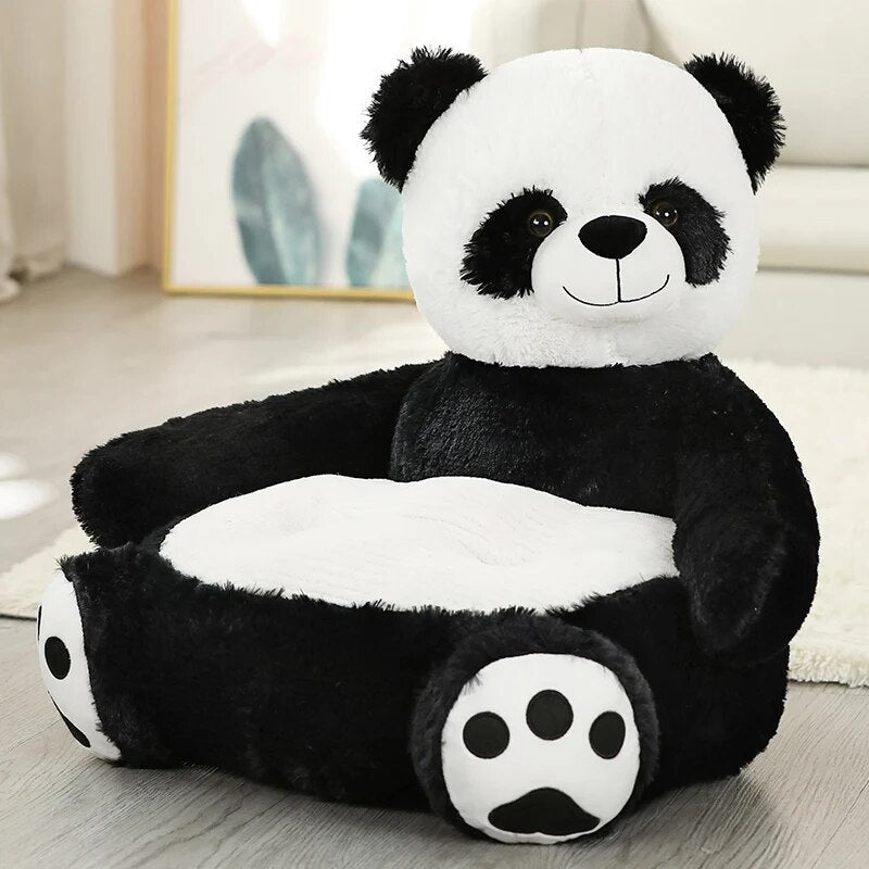 Anykidz Sofa Panda Skin/ Cover Only No Filling Inside Animal Shape Stuffed Soft Sofa Seat Cushion Room Decor for Kids-Kids Sofa-PEROZ Accessories