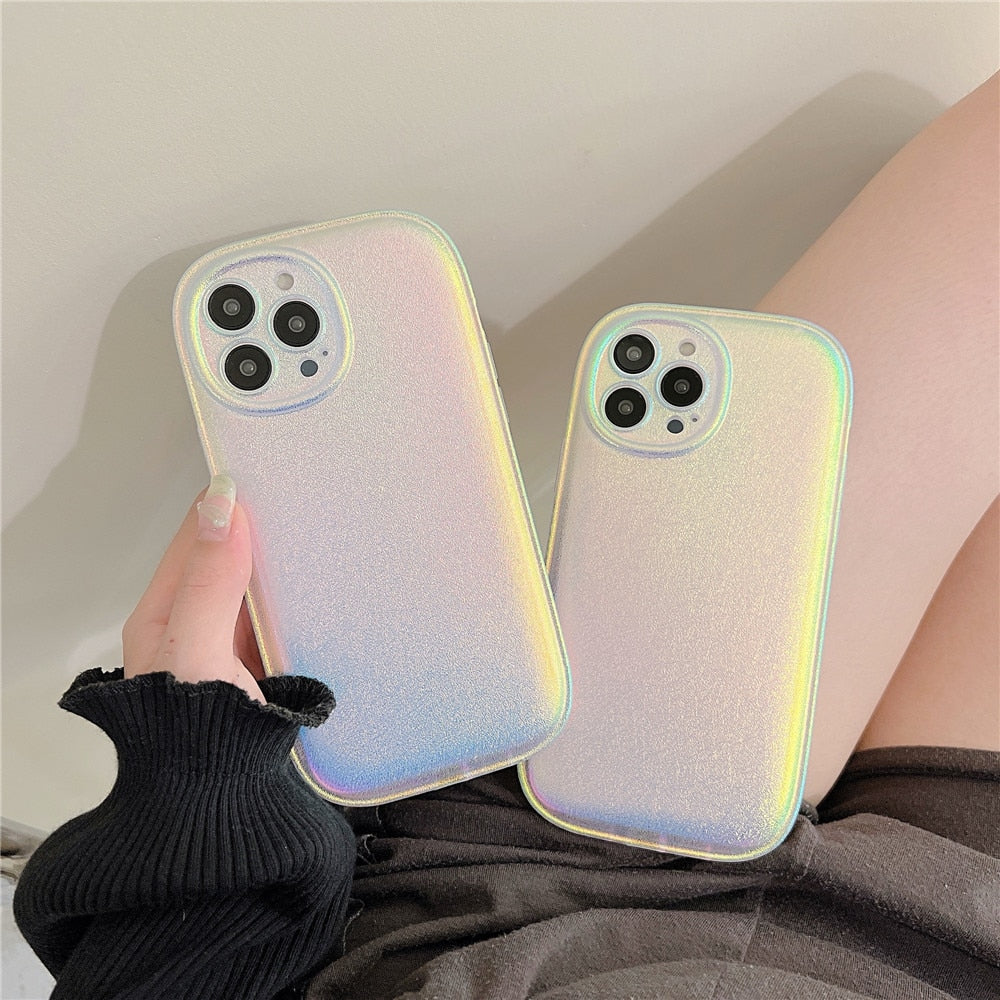 Anymob iPhone Moon Dust Gradient Aurora Case Soft Silicon Shockproof Phone Cover-Mobile Phone Cases-PEROZ Accessories