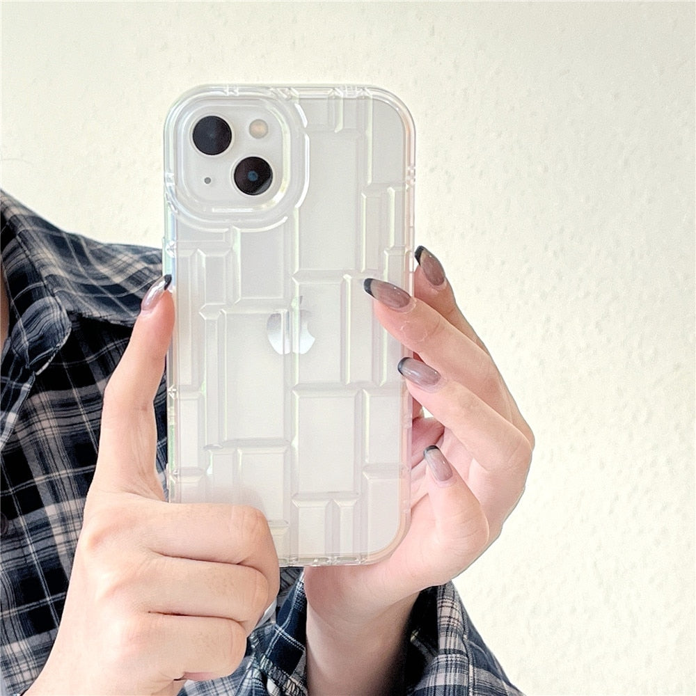 Anymob iPhone Pink Geometry Phone Case Soft Silicon Shockproof Cover-Mobile Phone Cases-PEROZ Accessories