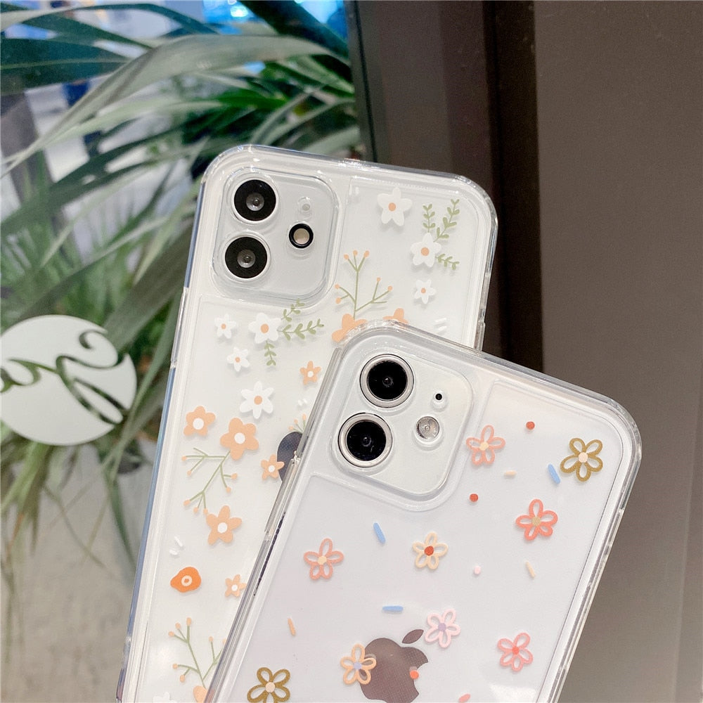 Anymob iPhone Case Multicolor Cute Flowers Floral Clear Soft Silicon Cover-Mobile Phone Cases-PEROZ Accessories
