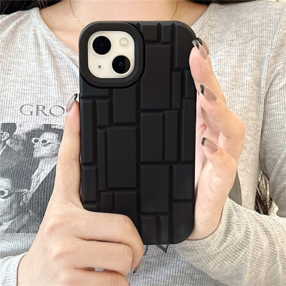 Anymob iPhone Pink Geometry Phone Case Soft Silicon Shockproof Cover-Mobile Phone Cases-PEROZ Accessories