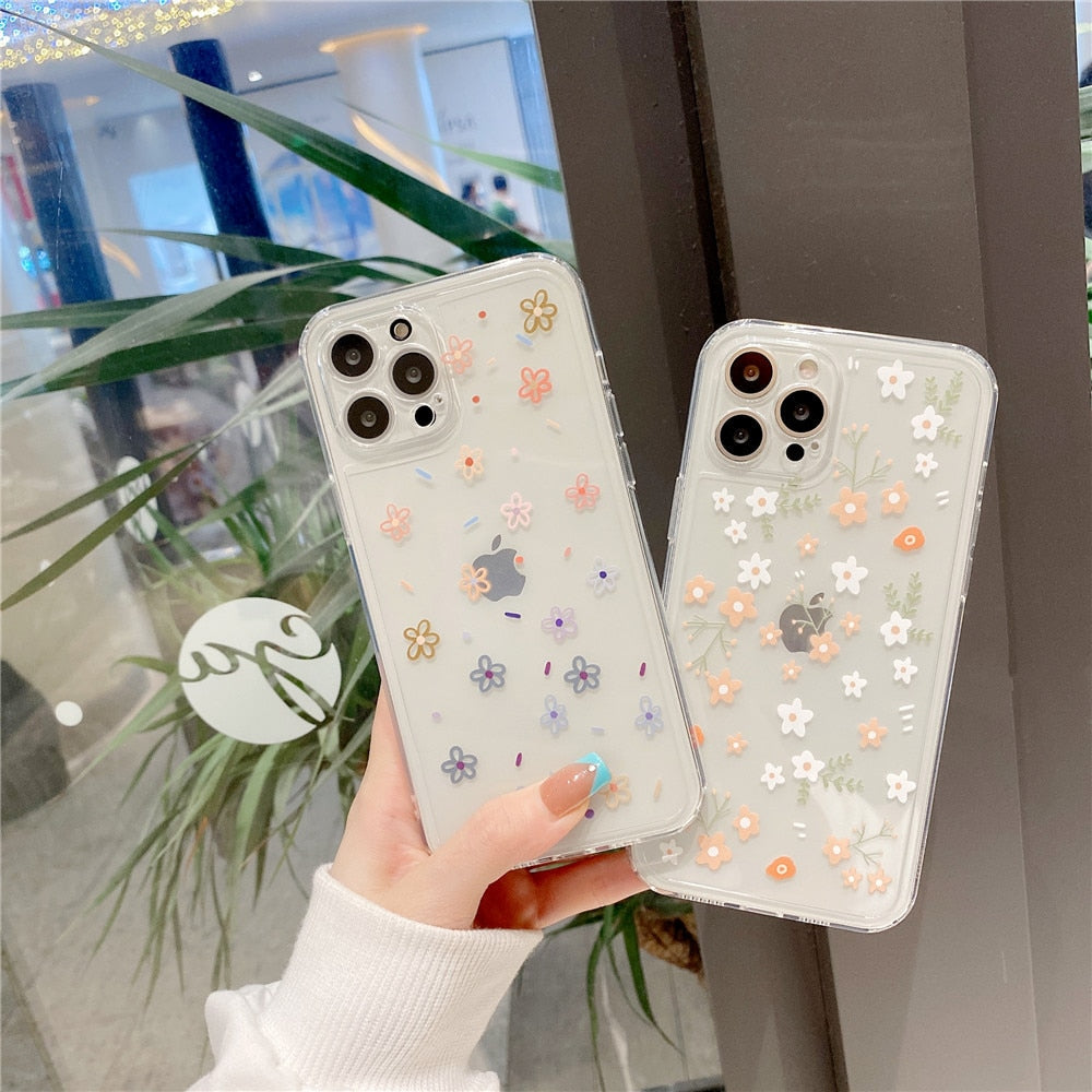 Anymob iPhone Case Multicolor Cute Flowers Floral Clear Soft Silicon Cover-Mobile Phone Cases-PEROZ Accessories
