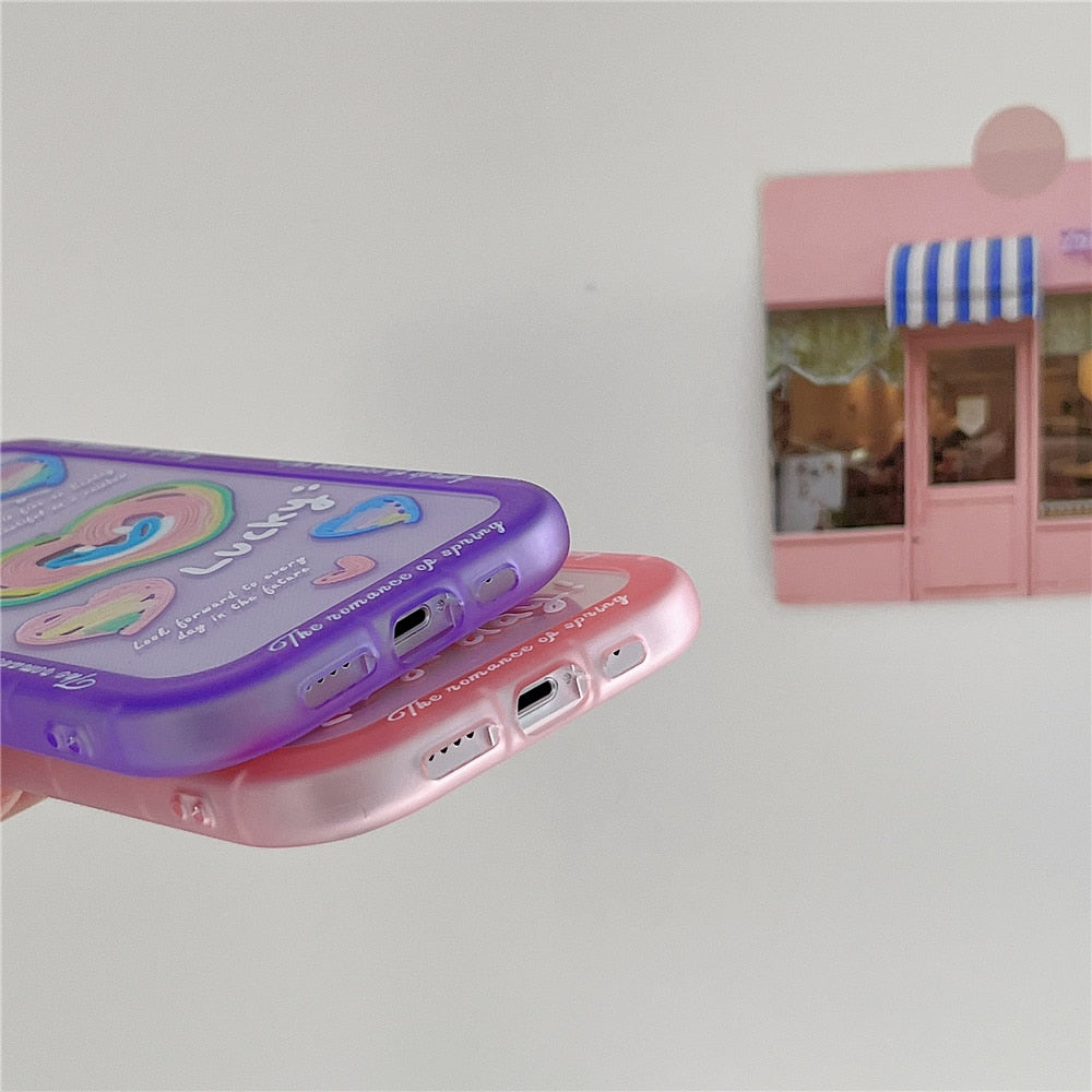 Anymob iPhone Case Purple Soft Silicone Art Colorful Smile Face Flower Bumper Cover-Mobile Phone Cases-PEROZ Accessories