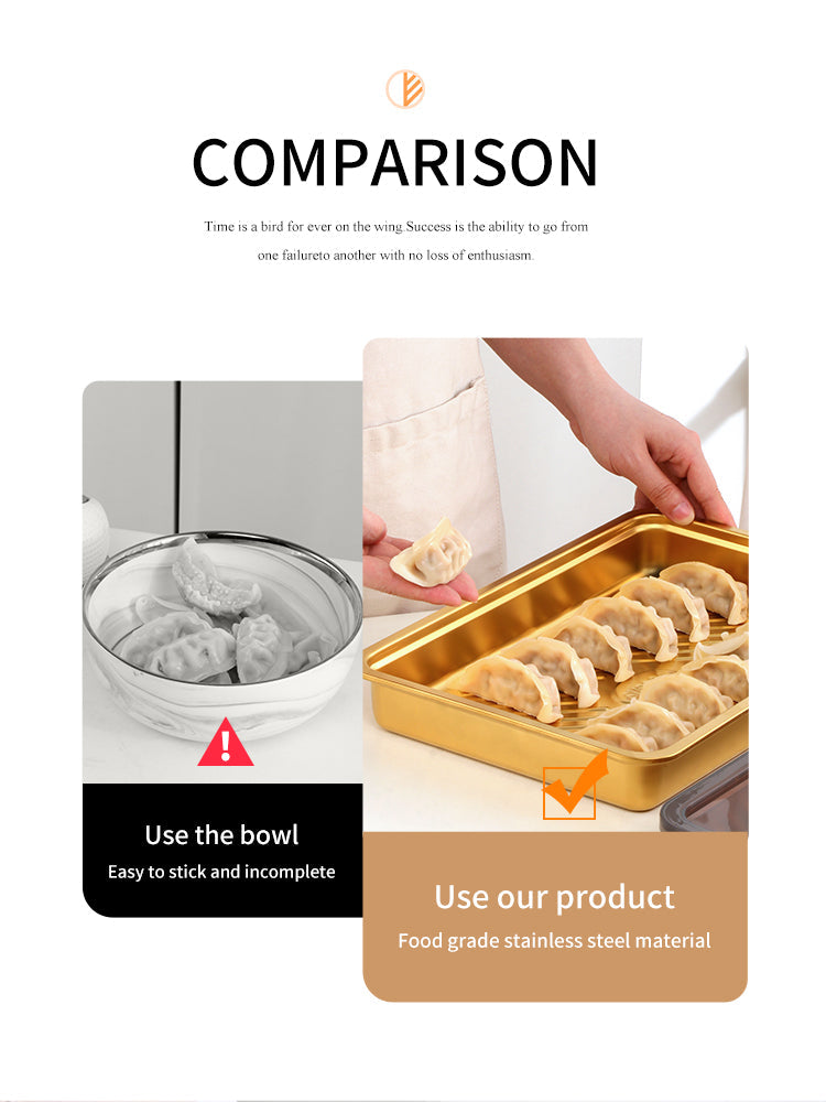 Anygleam Silver 2Pcs Food Grade Stainless Steel Crisper Box Food Storage with Lid-Kitchen & Dining-PEROZ Accessories