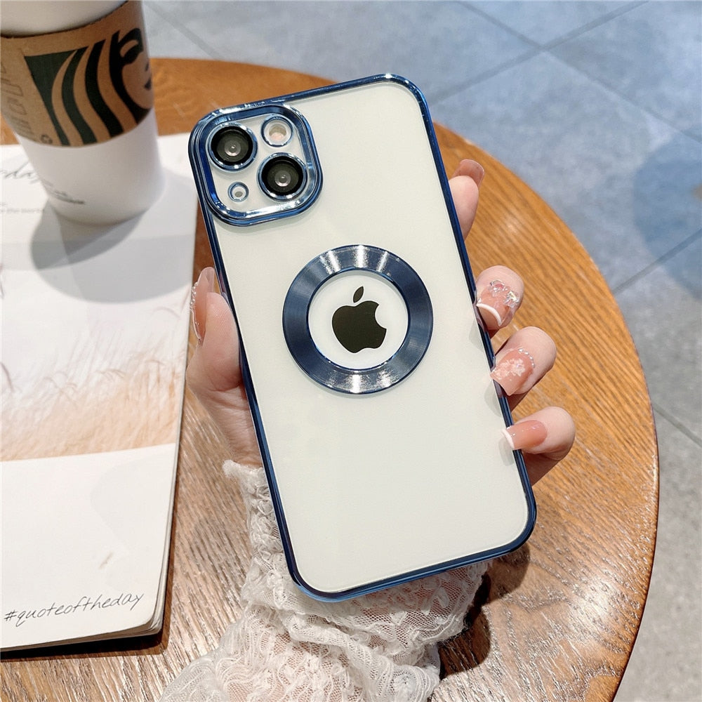 Anymob iPhone Case Gray Plating Transparent Camera Film Lens Protection Shockproof Bumper Cover-Mobile Phone Cases-PEROZ Accessories
