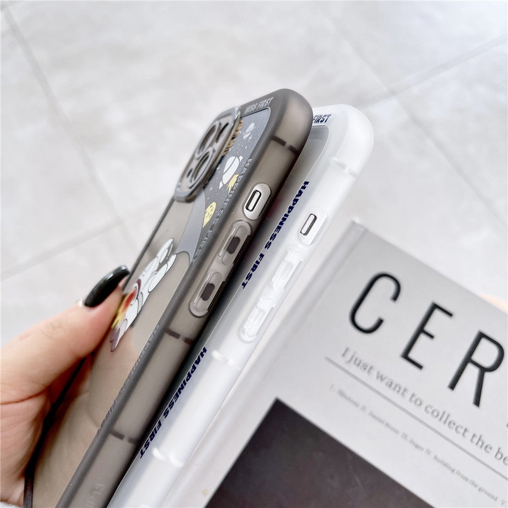Anymob iPhone Case Blue Clear Cartoon Astronaut Soft Silicone Shockproof Bumper Back Cover-Mobile Phone Cases-PEROZ Accessories