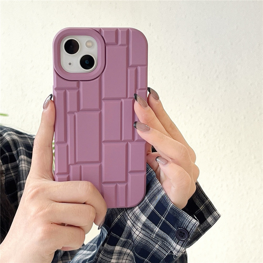 Anymob iPhone Pink Geometry Phone Case Soft Silicon Shockproof Cover-Mobile Phone Cases-PEROZ Accessories