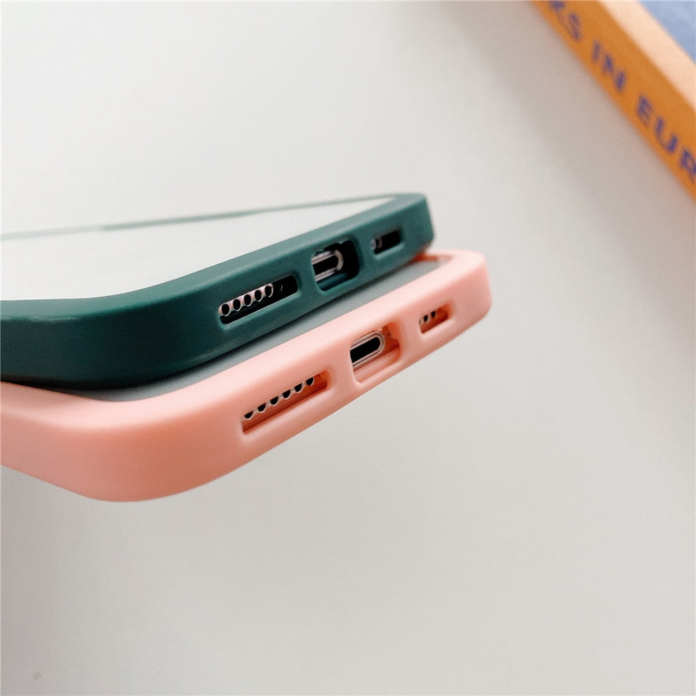 Anymob iPhone Case Blue Transparent Solid Color Bumper Silicone Shockproof Cover-Mobile Phone Cases-PEROZ Accessories