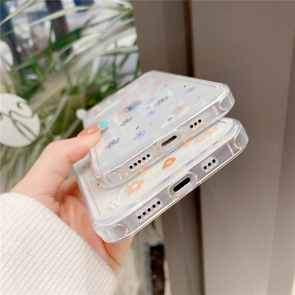 Anymob iPhone Case Multicolor Cute Flowers Floral Clear Soft Silicon Cover-Mobile Phone Cases-PEROZ Accessories