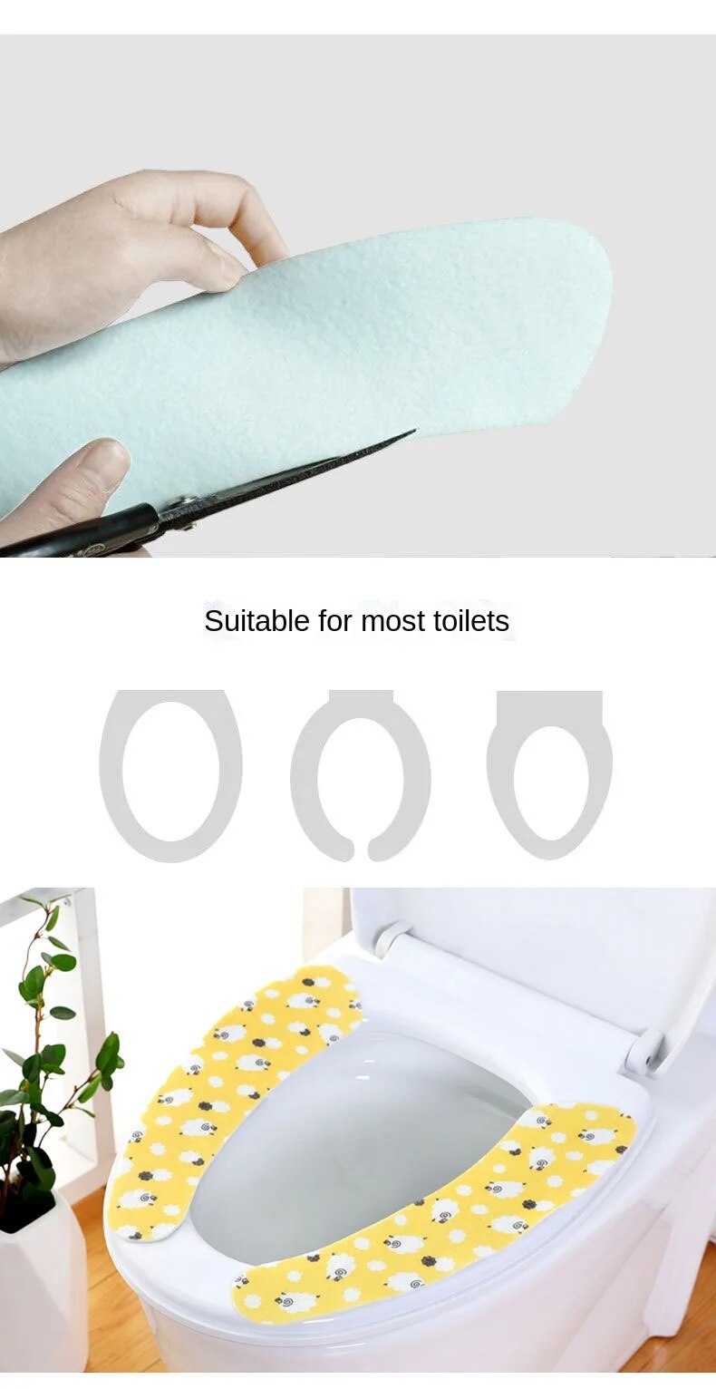 Anyhouz Toilet Seat Cover Blue Elephant Pattern Washable Mat Bathroom Pad Cushion Toilet Seat Bidet Toilet Cover Accessories-Toilet Seat Cover-PEROZ Accessories