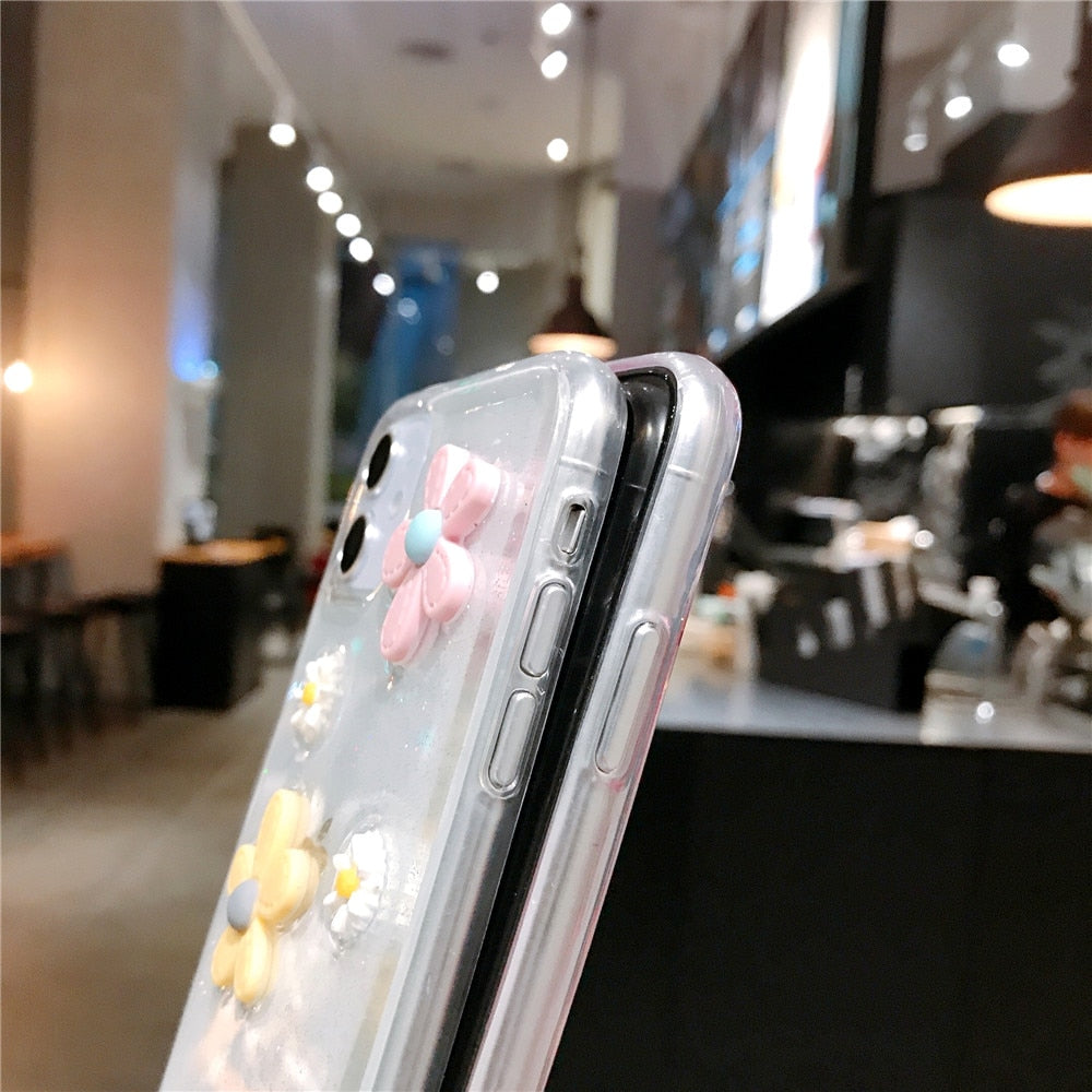 Anymob iPhone Pink 3D Flower Case Soft Silicone Shockproof Cover-Mobile Phone Cases-PEROZ Accessories