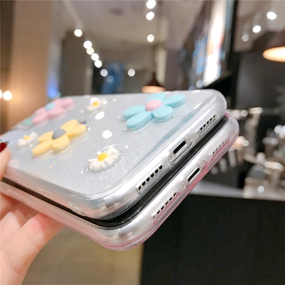 Anymob iPhone Pink 3D Flower Case Soft Silicone Shockproof Cover-Mobile Phone Cases-PEROZ Accessories